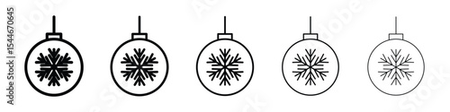 Christmas tree ball icon filled flat sign concept for web design.