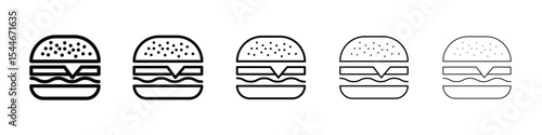 Cheese burger icon filled flat sign concept for web design.