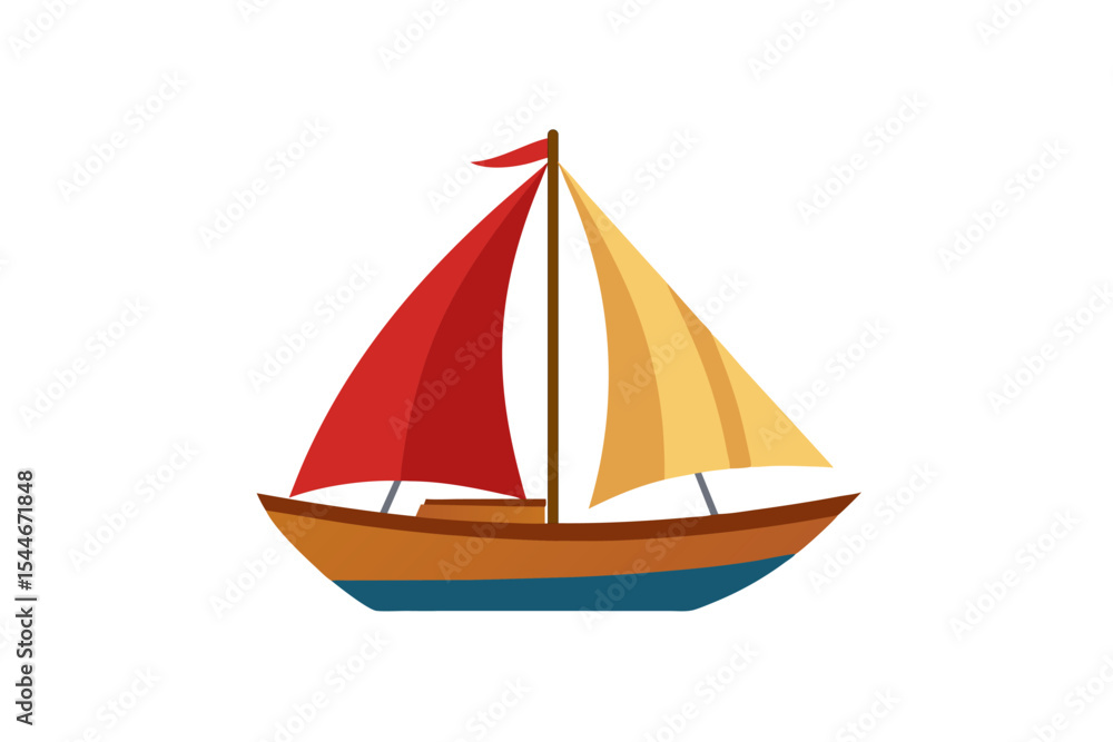 Fototapeta premium sailing boat isolated on white