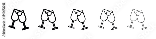 Champagne Glass icon filled flat sign concept for web design.