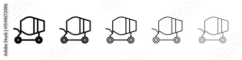 cement mixers icon filled flat sign concept for web design.