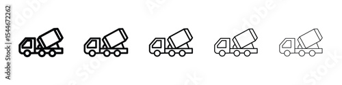 Cement truck icon filled flat sign concept for web design.