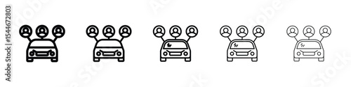 Carpool share icon filled flat sign concept for web design.