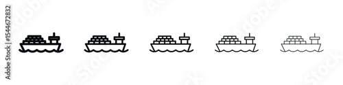 Cargo ship icon filled flat sign concept for web design.