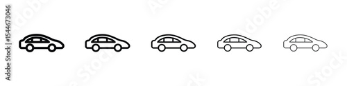 Car side view icon filled flat sign concept for web design.