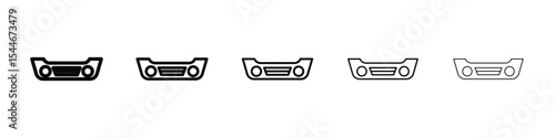 Car bumper icon filled flat sign concept for web design.