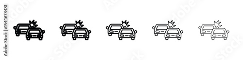 Car crash icon filled flat sign concept for web design.