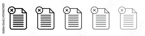 Cancel file icon filled flat sign concept for web design.