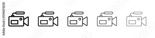 Camcorder icon filled flat sign concept for web design.