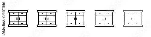 Cabinet icon filled flat sign concept for web design.