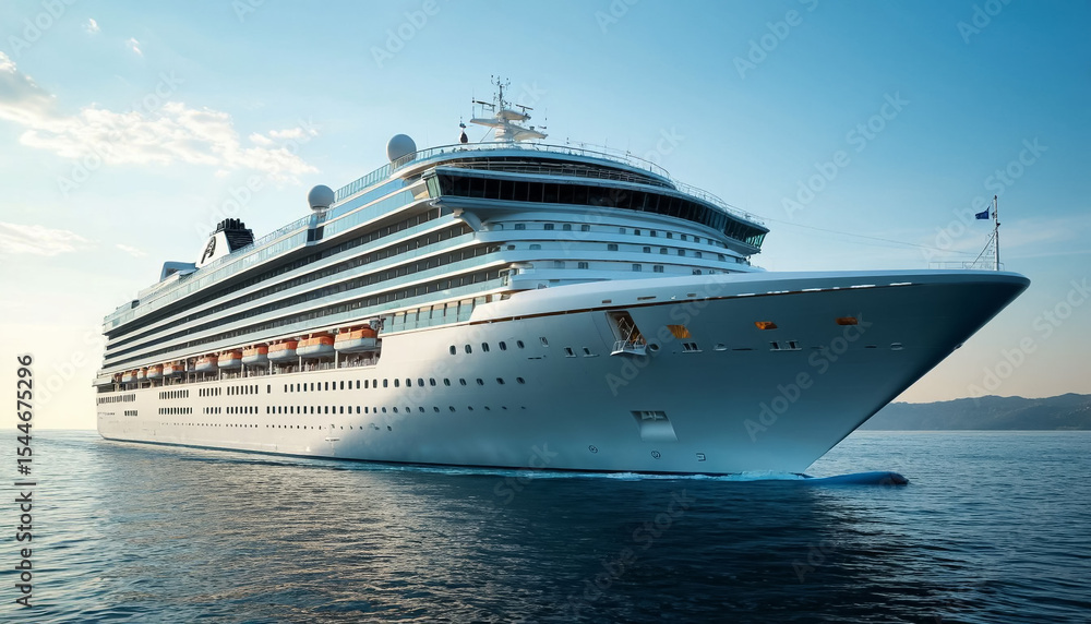 Fototapeta premium Cruise liner for luxury sea travel. Technologically ecologically safe transport.