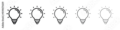 Bulb icon filled flat sign concept for web design.