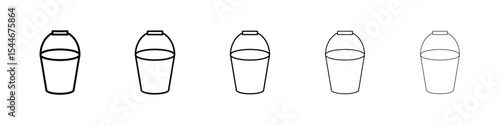 Bucket icon filled flat sign concept for web design.
