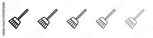 Broom icon filled flat sign concept for web design.