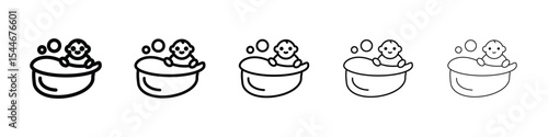 baby bath on bathtub icon filled flat sign concept for web design. filled flat sign concept for web design.