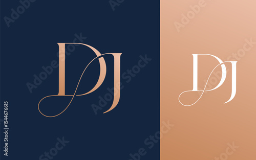 Initial letter DJ JD logo design vector illustration for couple, wedding, and business