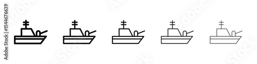 army boat icon filled flat sign concept for web design.