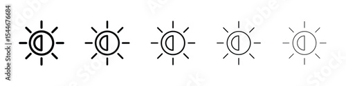 Brightness icon filled flat sign concept for web design.