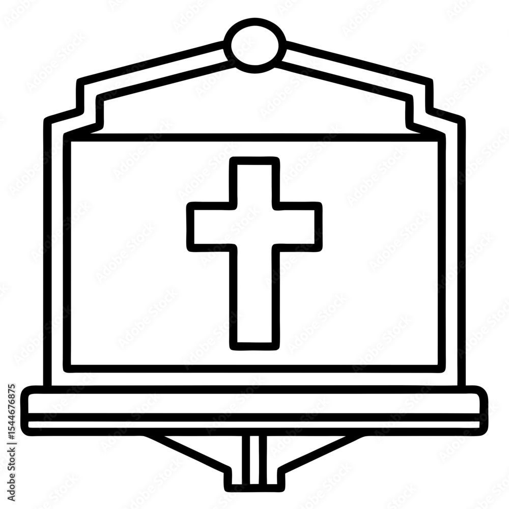 Obraz premium Medical Signboard Line Art Vector 