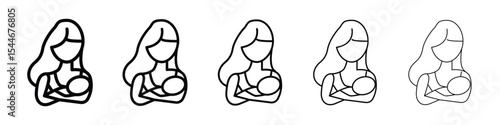 Breastfeeding icon filled flat sign concept for web design.