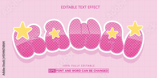 Kawai editable Cute text effect, Kawai styleeffect