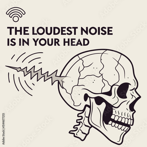 Abstract Conceptual Illustration of Mental Noise and Inner Turmoil