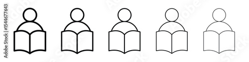 Book open reader icon filled flat sign concept for web design.