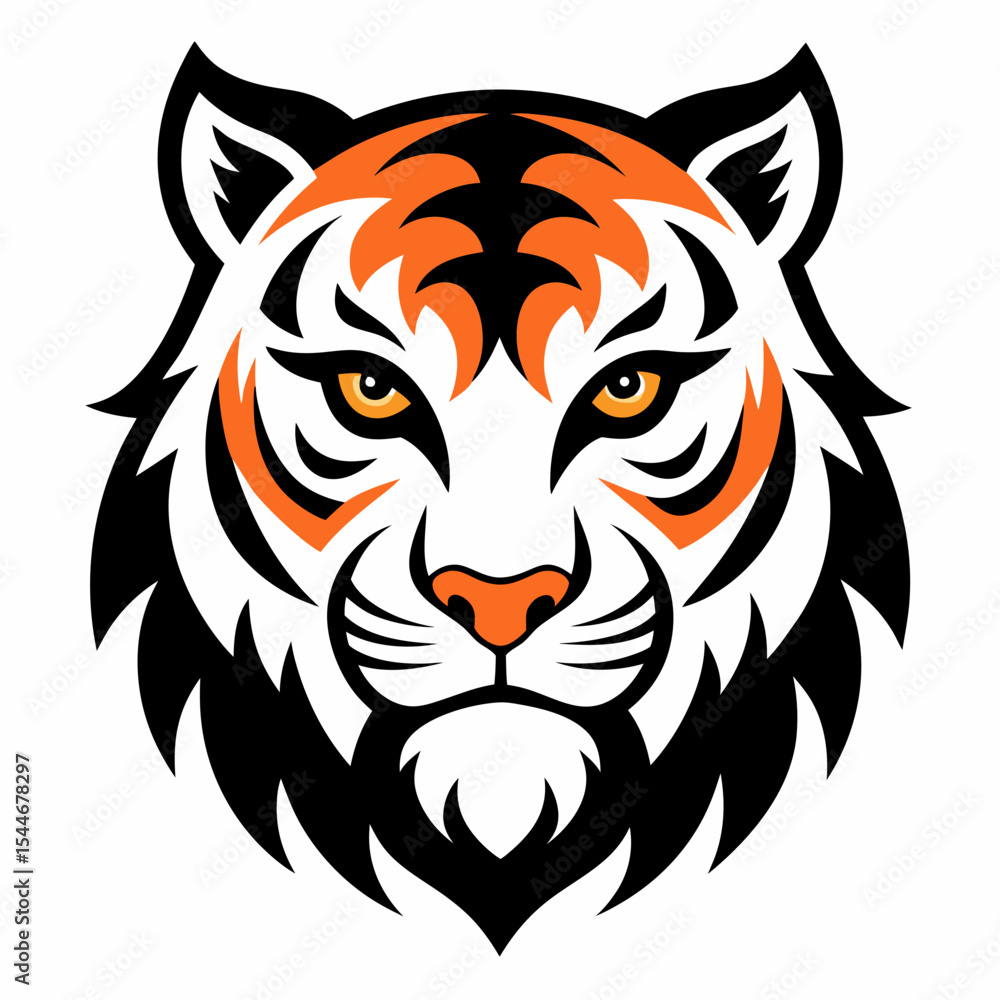 Stylized tiger head mascot design illustration Stylized tiger head mascot design illustration