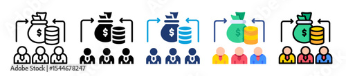 Mutual Fund Icon Set Multiple Style