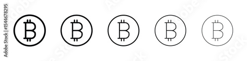 Bitcoin icon filled flat sign concept for web design.