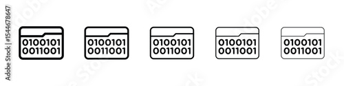 Binary code icon filled flat sign concept for web design.