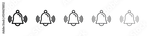 Bell ring icon filled flat sign concept for web design.