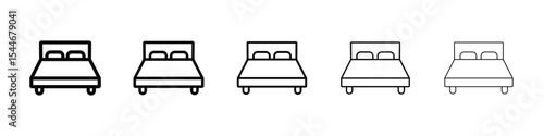 Bed icon filled flat sign concept for web design.