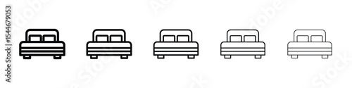 Bed icon filled flat sign concept for web design.
