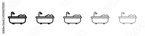 Bathtub icon filled flat sign concept for web design.