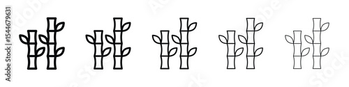 Bamboo icon filled flat sign concept for web design.