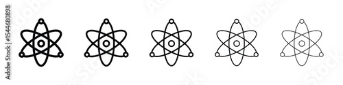 Atom icon filled flat sign concept for web design.