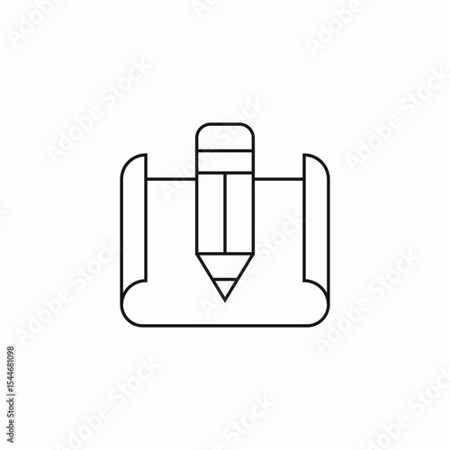 blueprint design pencil icon sign vector