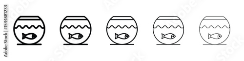 Aquarium with fish icon filled flat sign concept for web design.