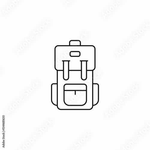 hiking camping backpack icon sign vector