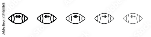 American Football ball icon filled flat sign concept for web design.