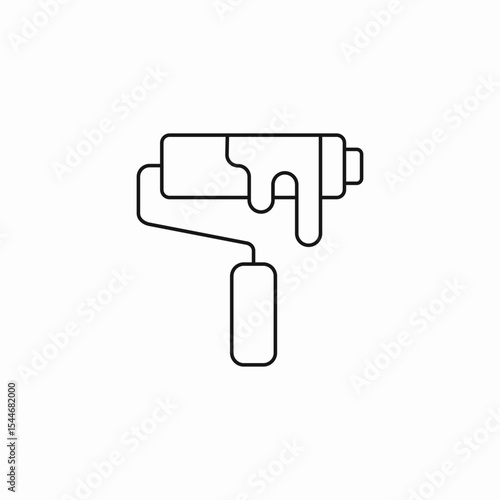 paint roller dripping icon sign vector