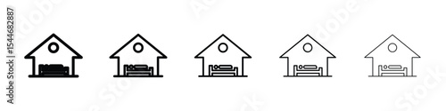 Accomodation icon filled flat sign concept for web design.