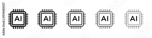 AI icon filled flat sign concept for web design.