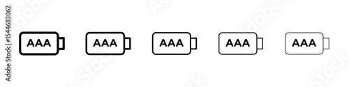 AAA battery icon filled flat sign concept for web design.