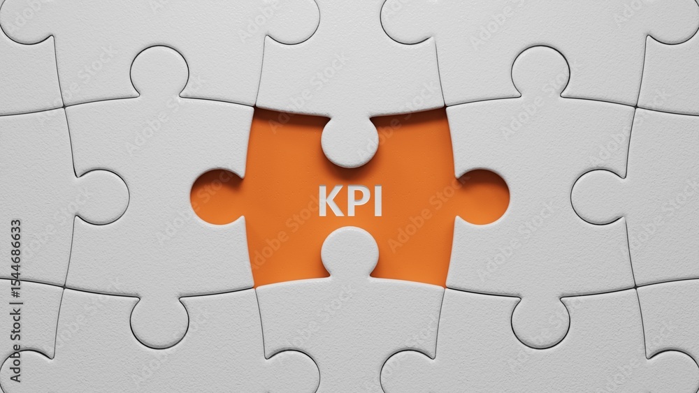 Fototapeta premium with KPI text. Financial, marketing.