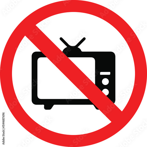 no television sign on white background