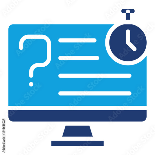 Online Test icon glyph blue

