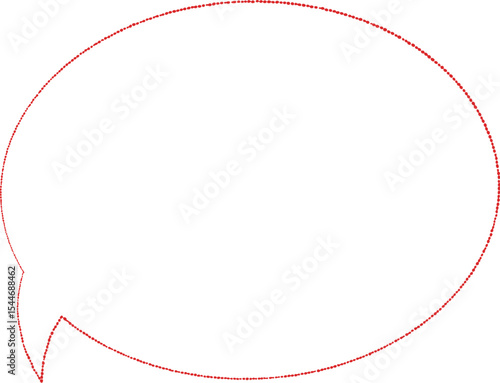 赤いビーズラインの楕円吹き出し　Adobe Illustrator Artwork