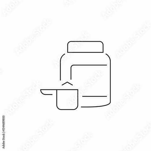 protein powder scoop icon sign vector